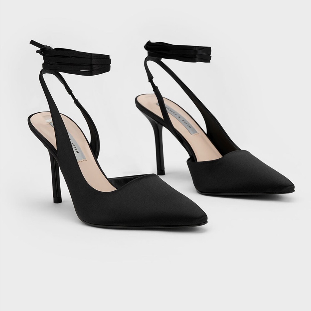 Tie-Around Slingback Pumps (removable tie)